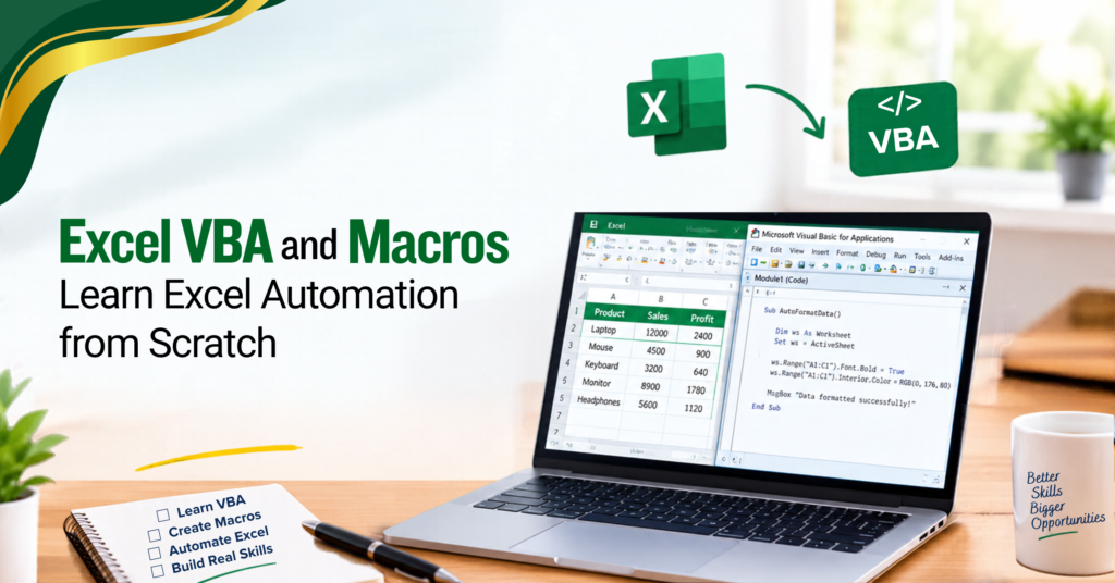 Excel VBA and Macros: Learn Excel Automation from Scratch
